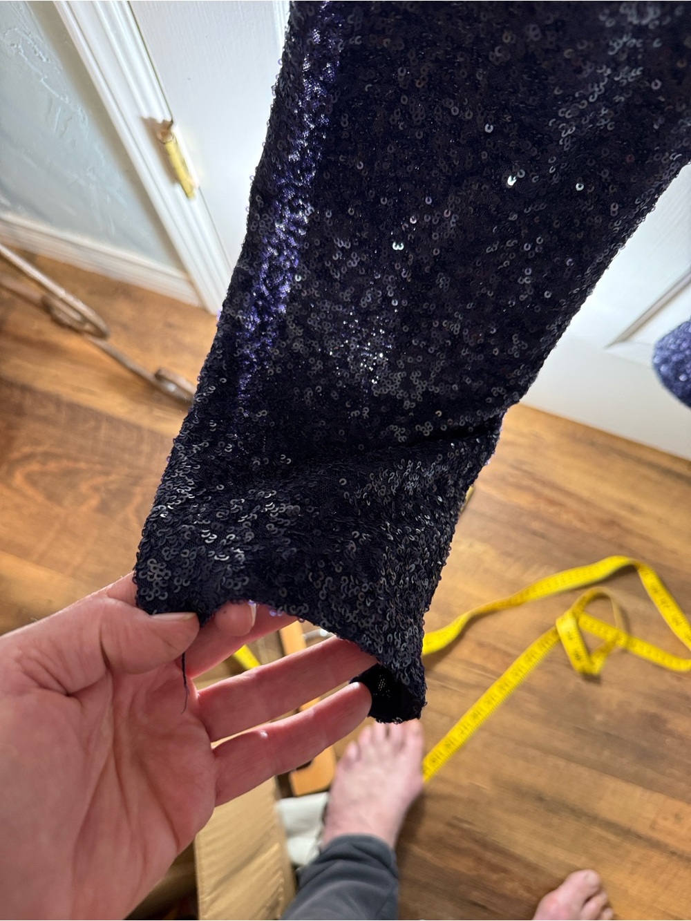 Susana Monaco Strapless jumpsuit Thunder Navy Blue Sequin pockets S/M Revolve - Picture 10 of 15